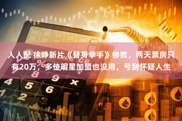人人配 徐峥新片《替身拳手》惨败，两天票房只有20万，多位明星加盟也没用，亏到怀疑人生